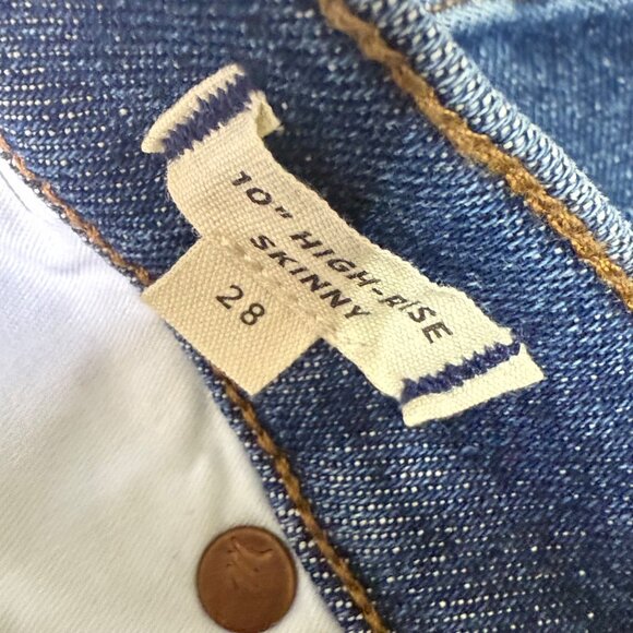 Madewell 10" High-Rise Skinny Blue Jeans Women’s Size 28 Fair Trade‎ Denim - Picture 4 of 5